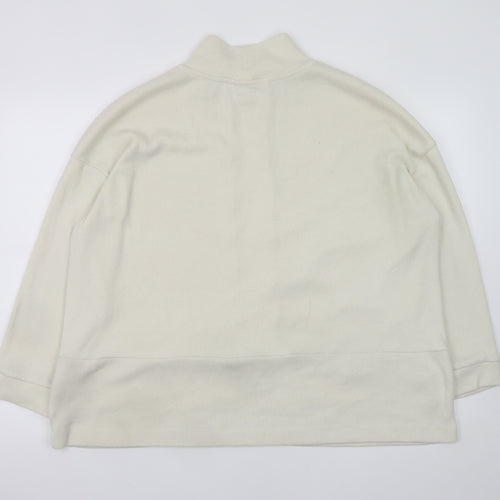 Tu Women’s Ivory Mock Neck Long Sleeve Relaxed Fit Jumper Size 18