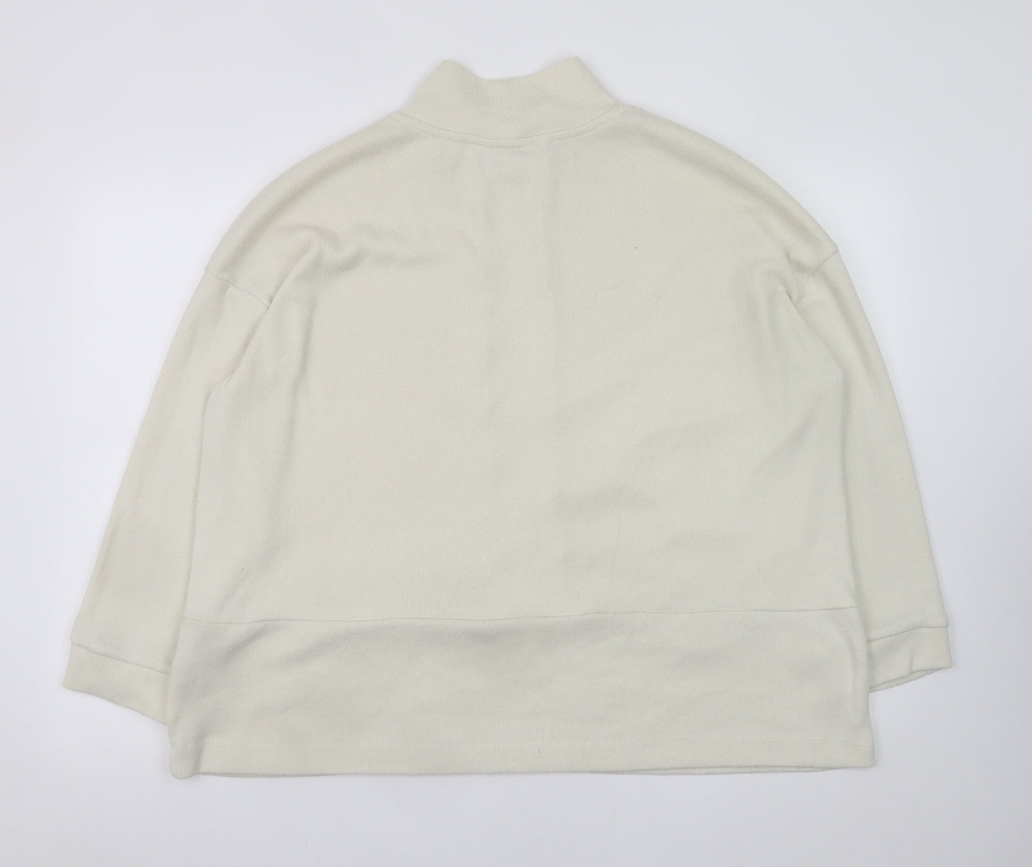 Tu Women’s Ivory Mock Neck Long Sleeve Relaxed Fit Jumper Size 18