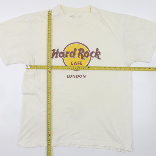 Hard Rock Cafe London Beige Men's Large Vintage Cotton T-Shirt
