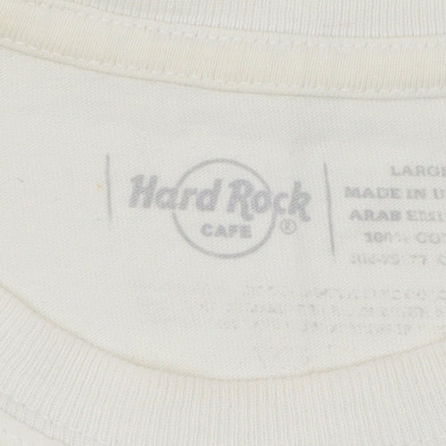 Hard Rock Cafe London Beige Men's Large Vintage Cotton T-Shirt