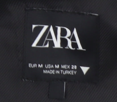 ZARA Women Grey Sleeveless V-Neck Classic Button Blouse M