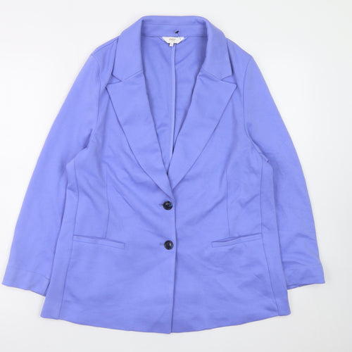 Cotton Traders Womens Blue Blazer Size 12 Lined Polyester Jacket
