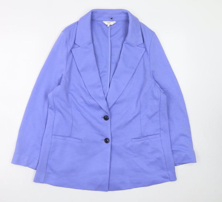 Cotton Traders Womens Blue Blazer Size 12 Lined Polyester Jacket