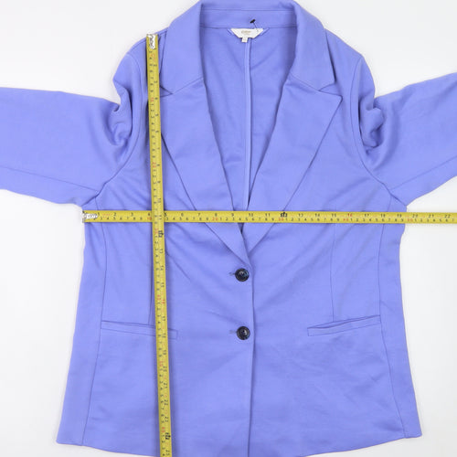 Cotton Traders Womens Blue Blazer Size 12 Lined Polyester Jacket