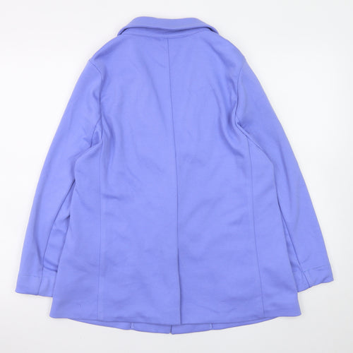 Cotton Traders Womens Blue Blazer Size 12 Lined Polyester Jacket