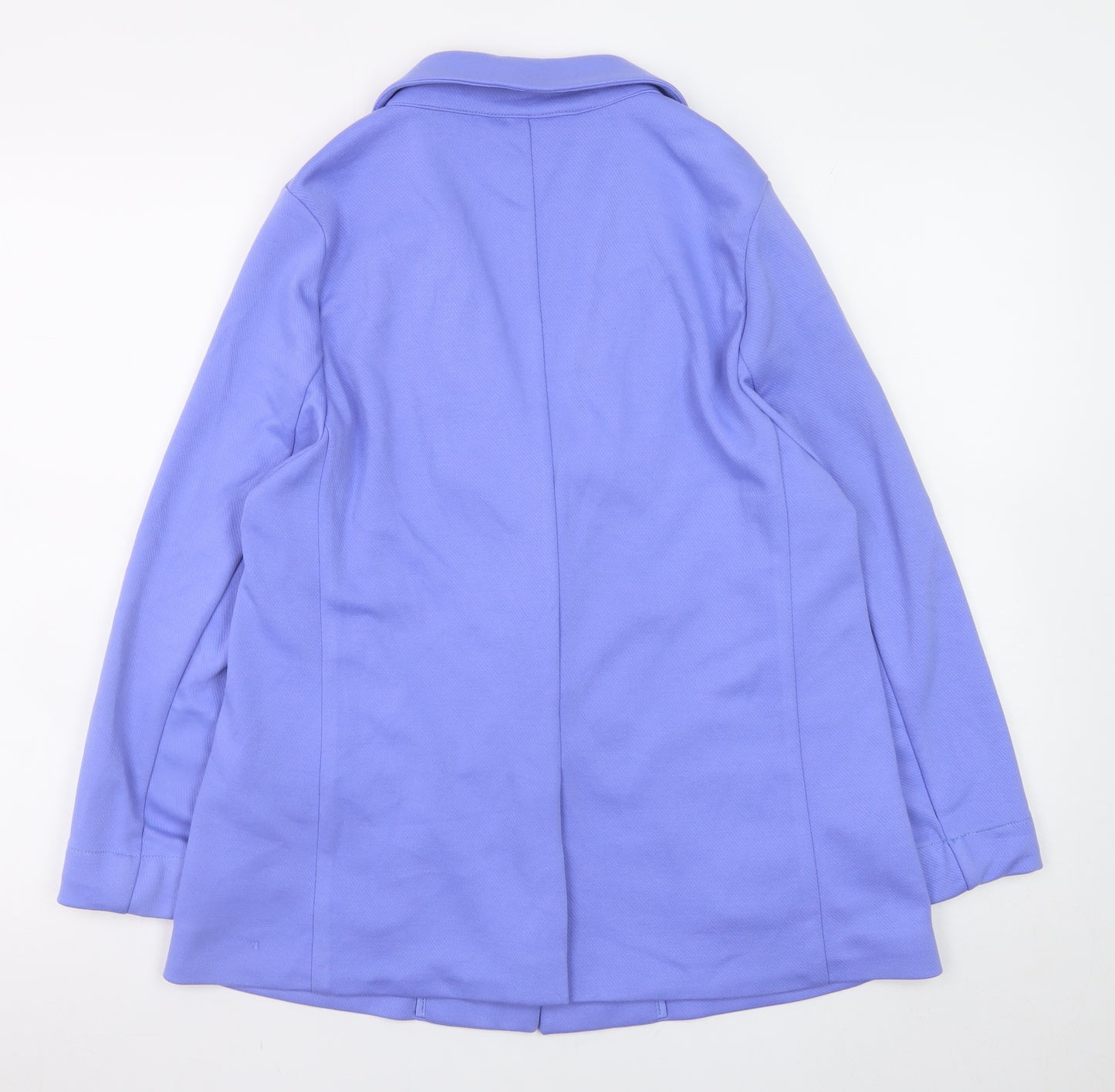 Cotton Traders Womens Blue Blazer Size 12 Lined Polyester Jacket