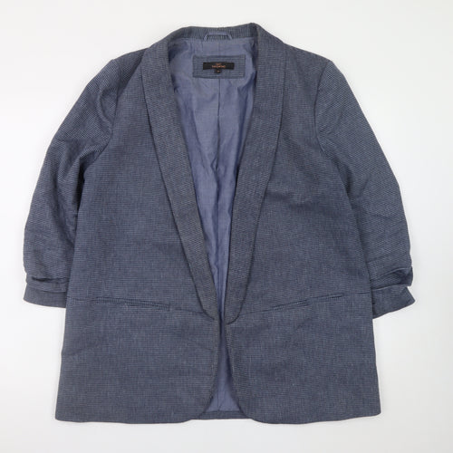 Next Women Blue Check Blazer Jacket Size 20 Regular Fit