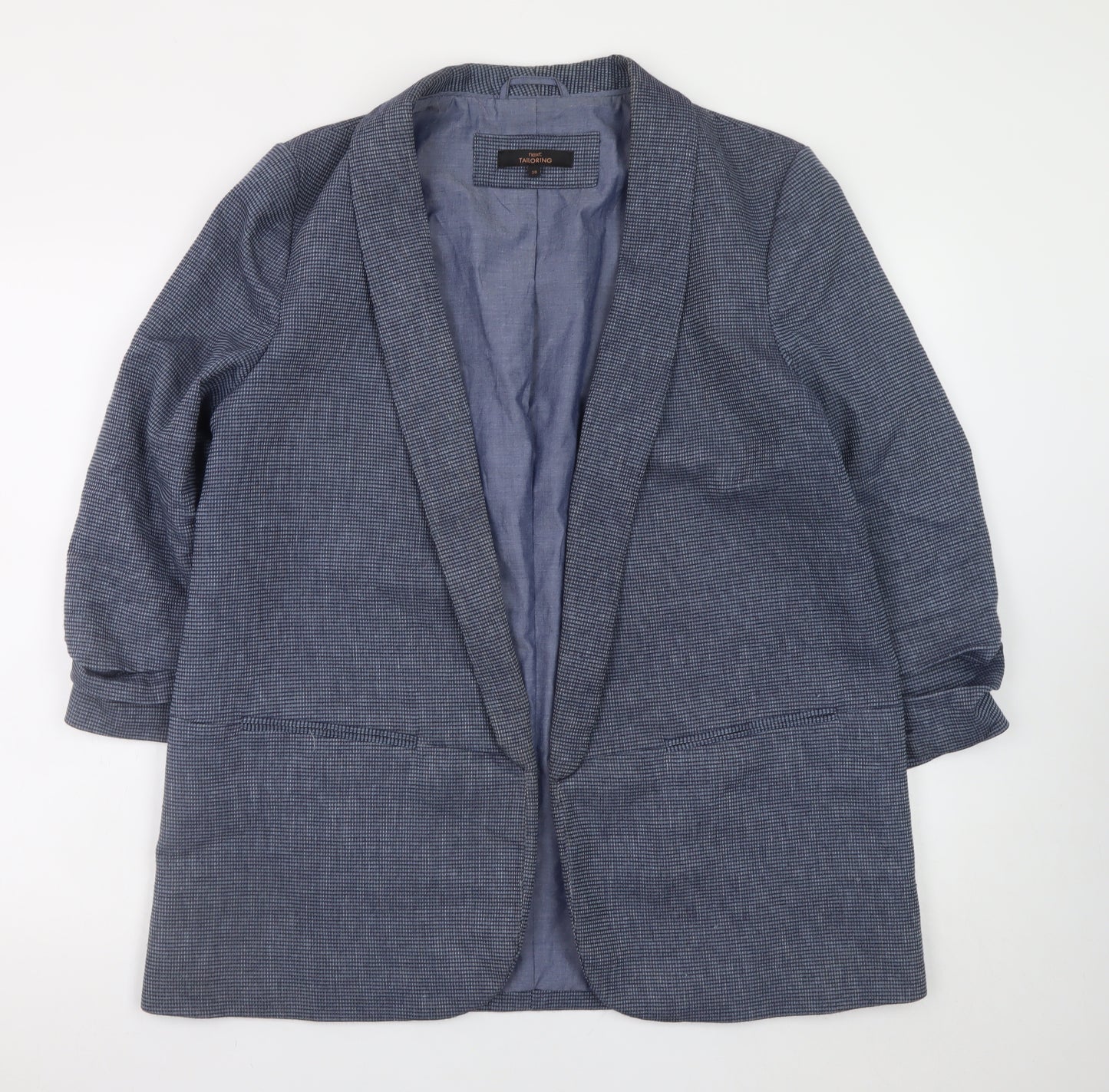 Next Women Blue Check Blazer Jacket Size 20 Regular Fit