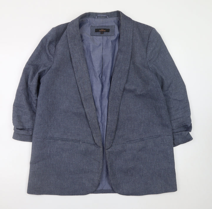 Next Women Blue Check Blazer Jacket Size 20 Regular Fit