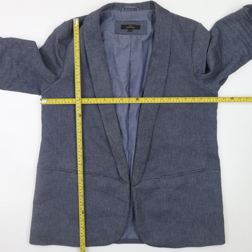 Next Women Blue Check Blazer Jacket Size 20 Regular Fit