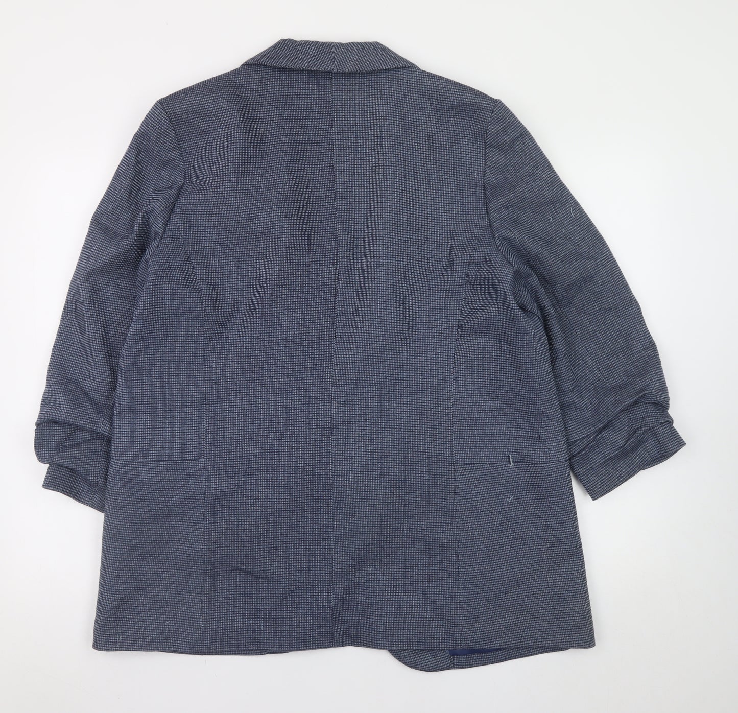 Next Women Blue Check Blazer Jacket Size 20 Regular Fit