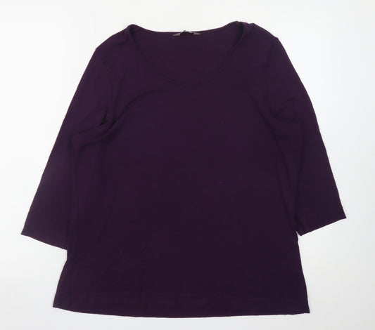 Marks and Spencer Women's Purple 3/4 Sleeve Scoop Neck Top Size 20