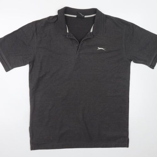 Slazenger Men’s Grey Polo Shirt L Regular Fit Lightweight Sports Top
