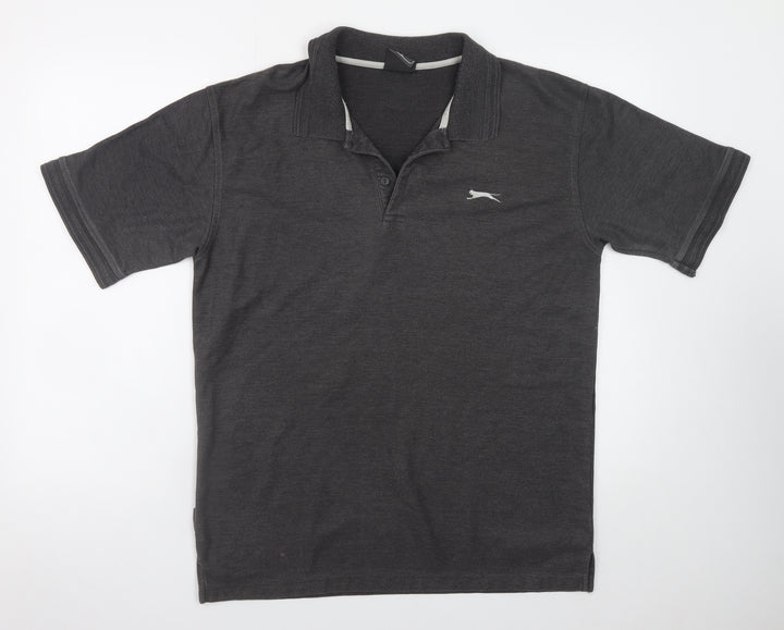 Slazenger Men’s Grey Polo Shirt L Regular Fit Lightweight Sports Top