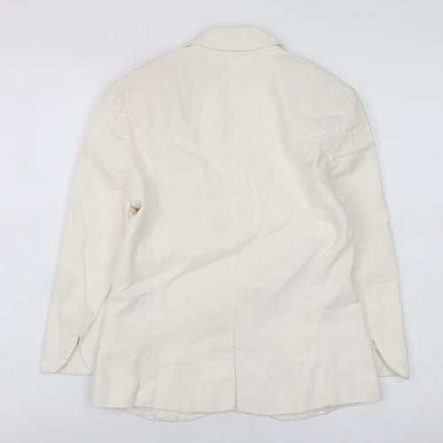 French Connection Women's Ivory Cotton Blend Blazer Size 8