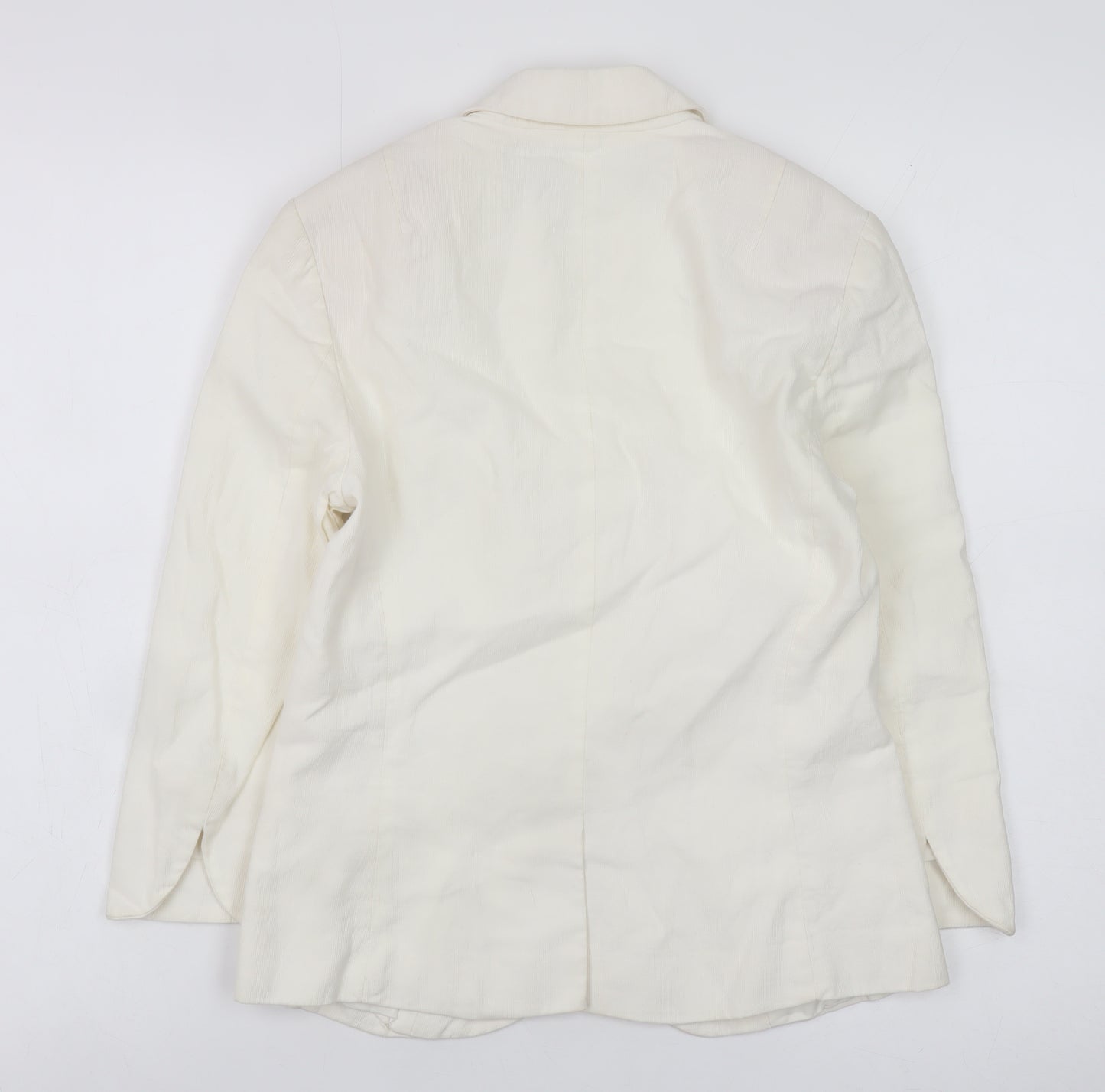 French Connection Women's Ivory Cotton Blend Blazer Size 8