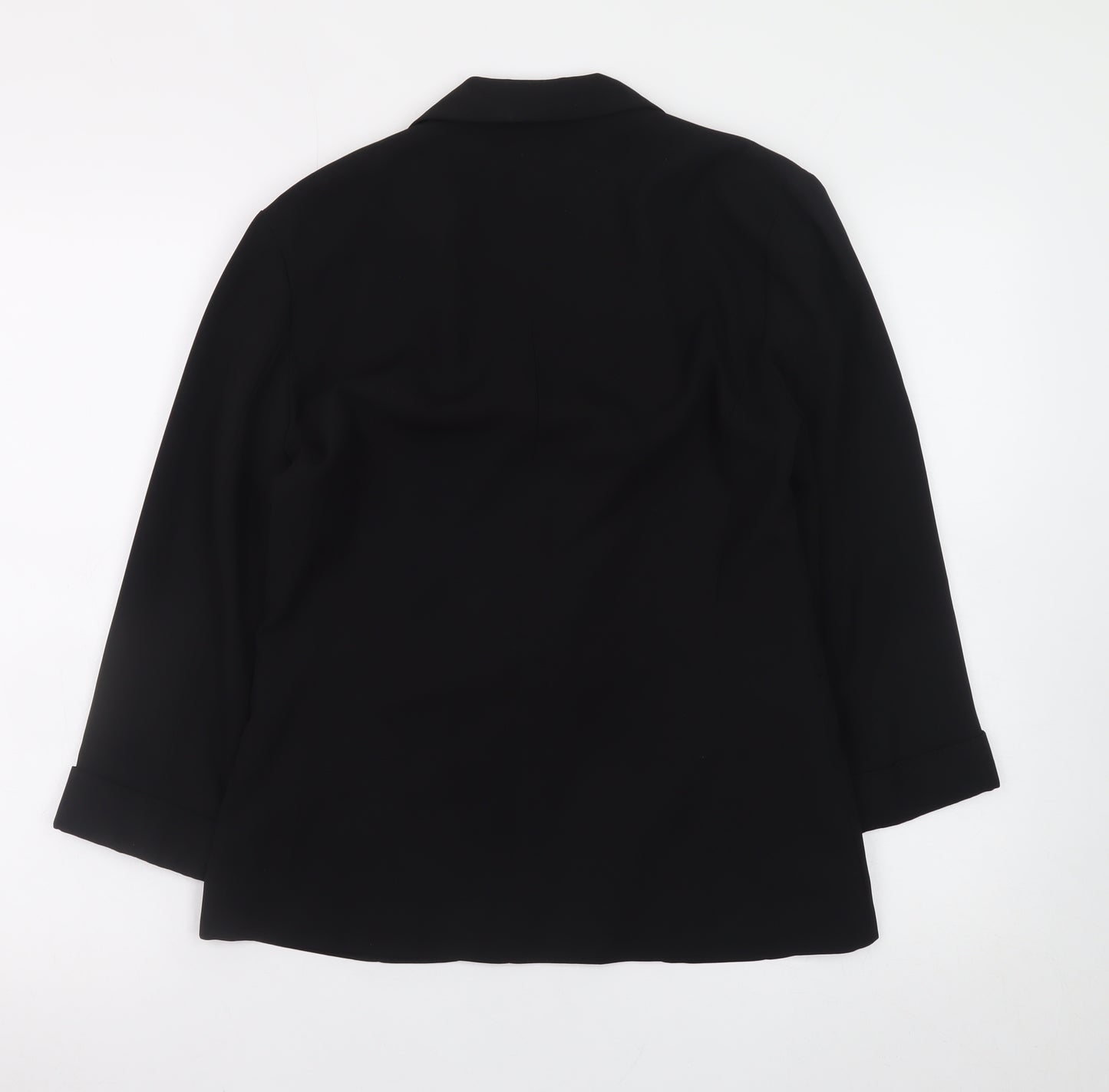 New Look Women Black Size 12 Classic Lined Open Blazer Jacket
