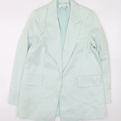 Aligne Women’s Green Blazer Jacket Size 10 Single Breasted Workwear