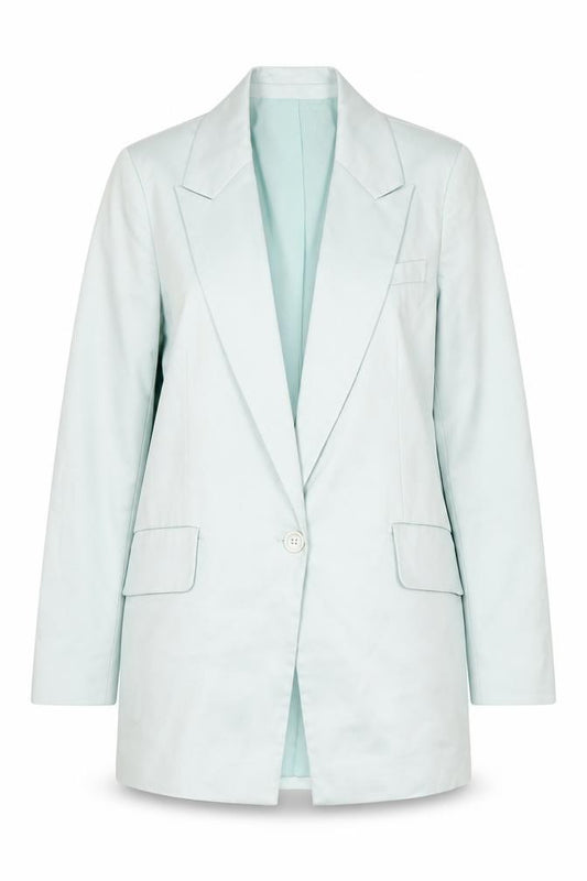 Front view of Aligne Women’s Green Blazer Jacket, size UK 10, Single Breasted Workwear