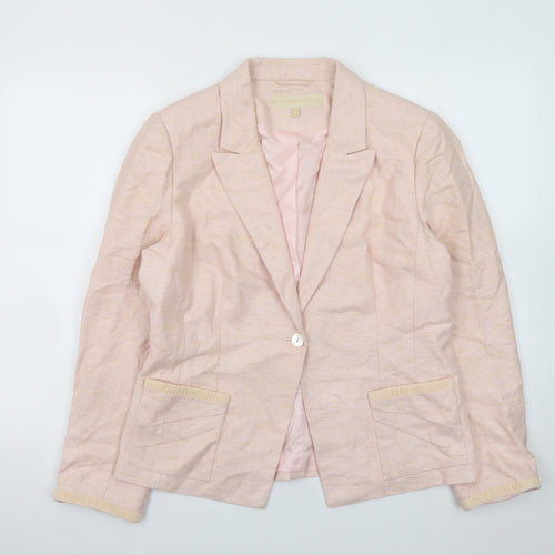 Fenn Wright Manson Women's Pink Silk Blend Blazer UK 16 Classic Style