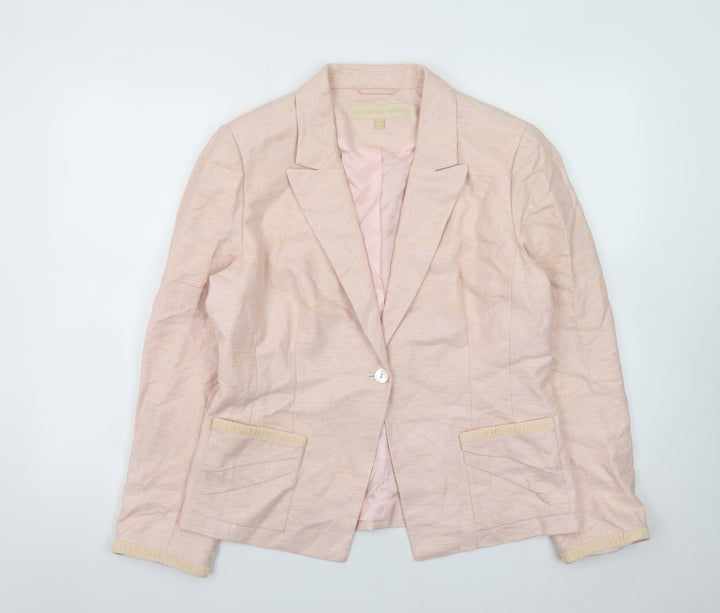 Fenn Wright Manson Women's Pink Silk Blend Blazer UK 16 Classic Style