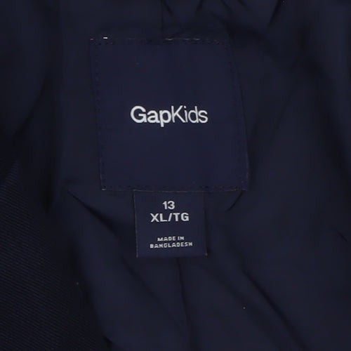Gap Kids Boys Blue Cotton Blend Blazer Jacket 13 Years XL Casual Classic
