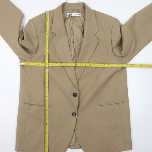 Zara Women Beige Long Sleeve Blazer 2XL Classic Business Jacket