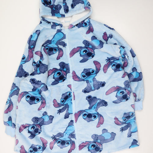 Disney Classics Stitch Blue Hooded Fleece Robe One Size Womens