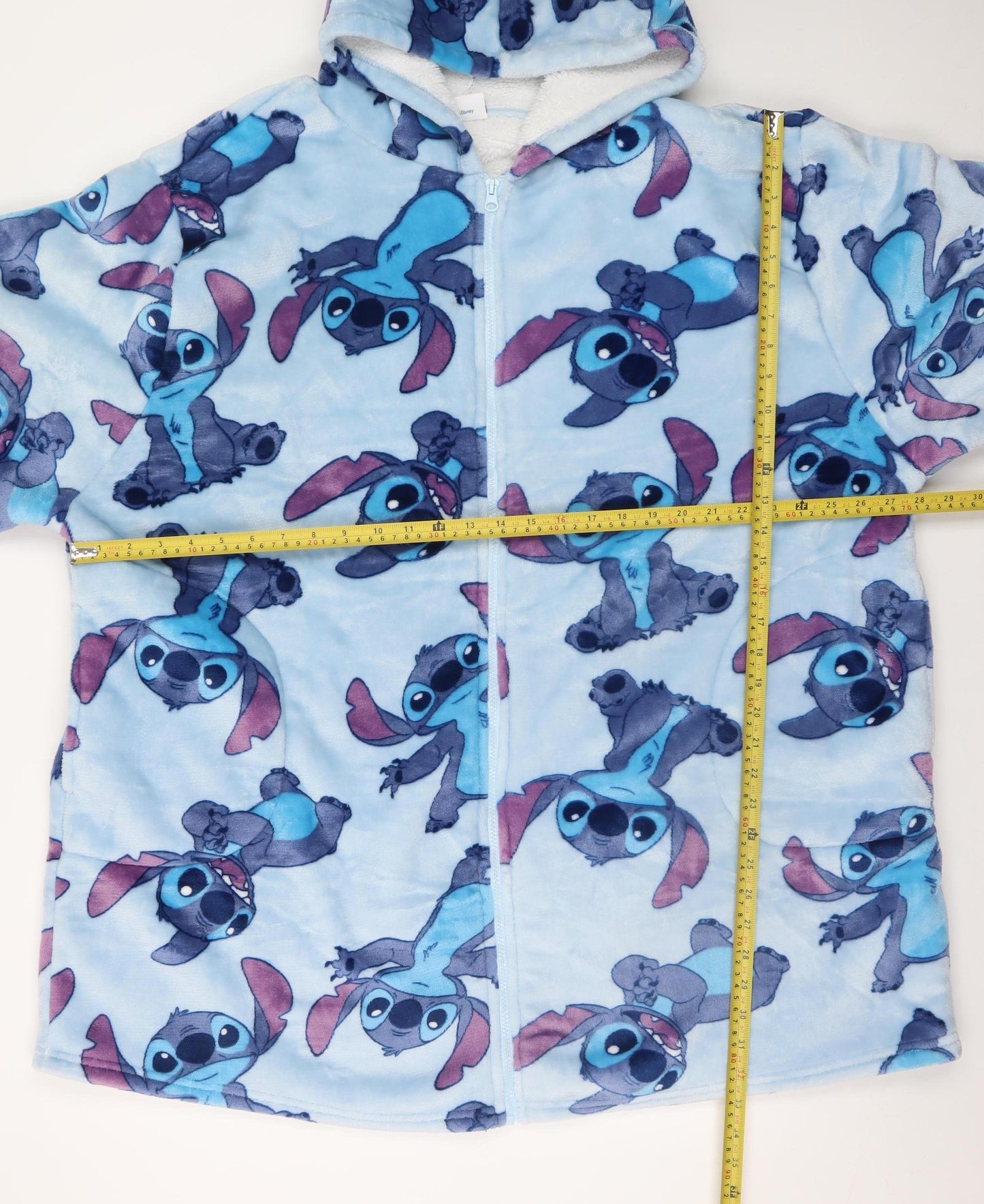 Disney Classics Stitch Blue Hooded Fleece Robe One Size Womens