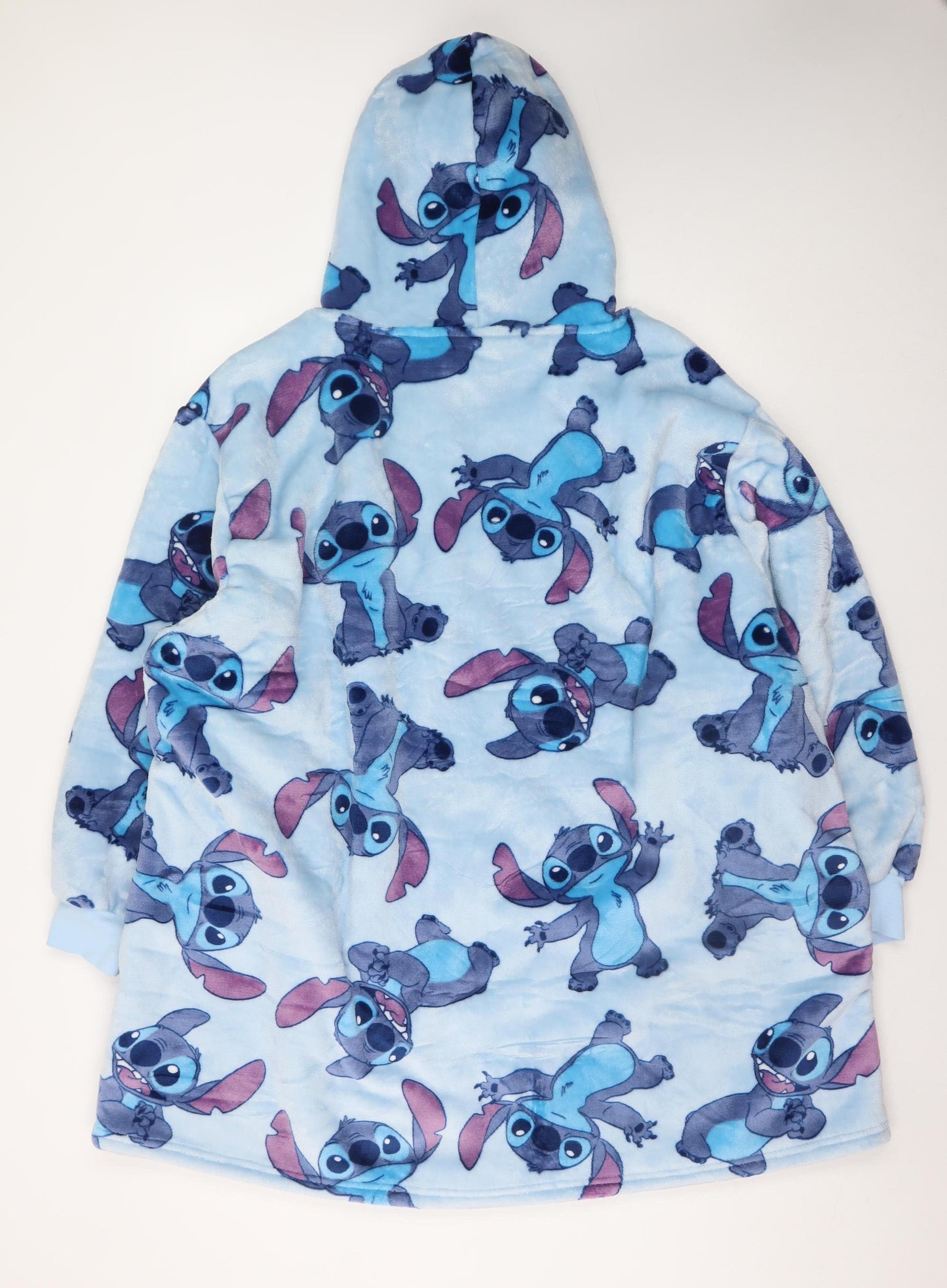 Disney Classics Stitch Blue Hooded Fleece Robe One Size Womens