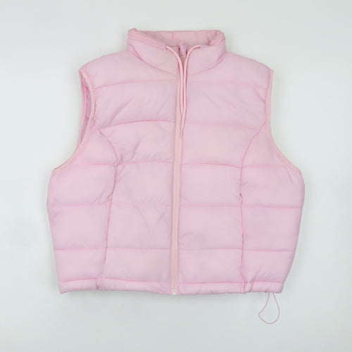 Primark Women's Pink Puffer Sleeveless Waistcoat Size M 12/14