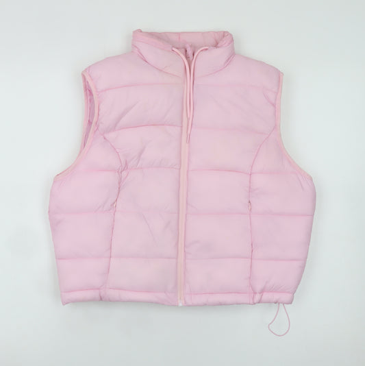 Primark Women's Pink Puffer Sleeveless Waistcoat Size M 12/14