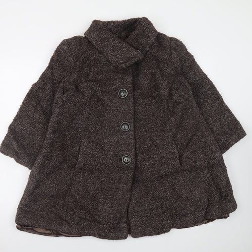 Kaliko Women’s Brown Wool Blend Mid-Length Coat Size 16