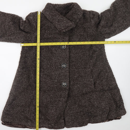 Kaliko Women’s Brown Wool Blend Mid-Length Coat Size 16