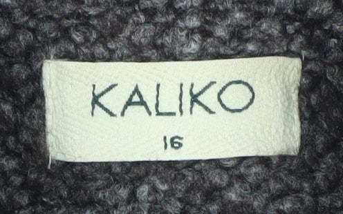 Kaliko Women’s Brown Wool Blend Mid-Length Coat Size 16