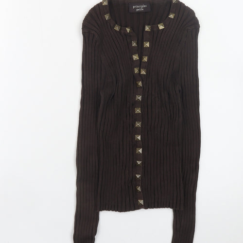 Principles Petite Women’s Brown Studded Cardigan Size 14