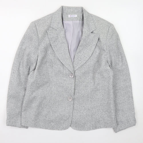 Damart Women Grey Blazer Jacket Size 16 Classic Workwear Style