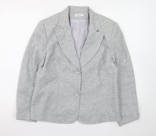 Damart Women Grey Blazer Jacket Size 16 Classic Workwear Style
