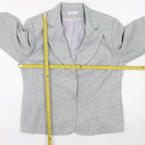 Damart Women Grey Blazer Jacket Size 16 Classic Workwear Style
