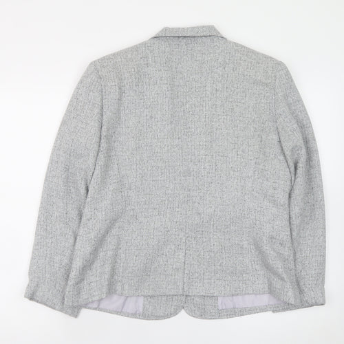 Damart Women Grey Blazer Jacket Size 16 Classic Workwear Style
