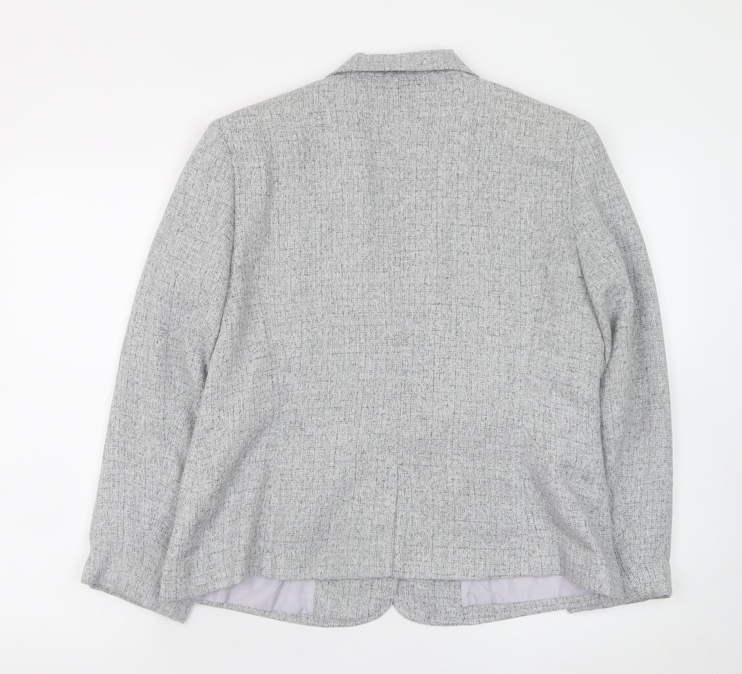 Damart Women Grey Blazer Jacket Size 16 Classic Workwear Style