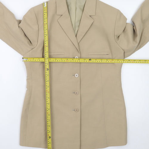 Next Women’s Beige Wool Blazer Size 12 Classic Formal Jacket