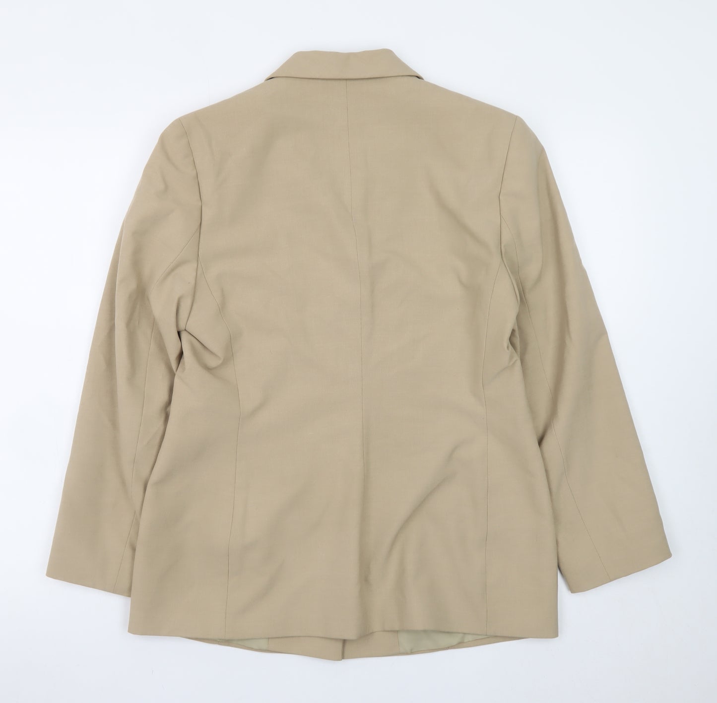 Next Women’s Beige Wool Blazer Size 12 Classic Formal Jacket