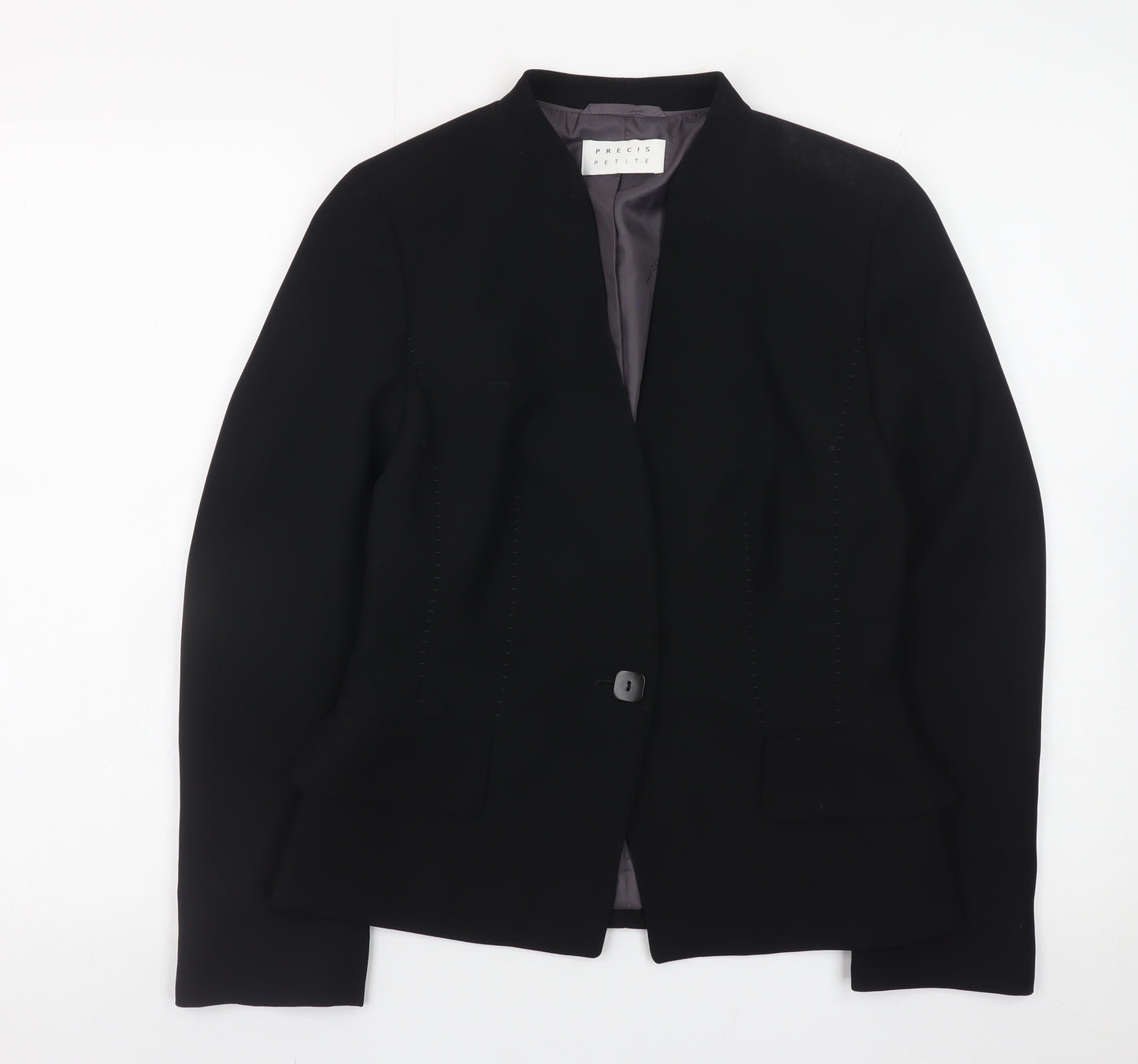 Precis Petite Women's Black Size 8 Blazer Single-Breasted Jacket
