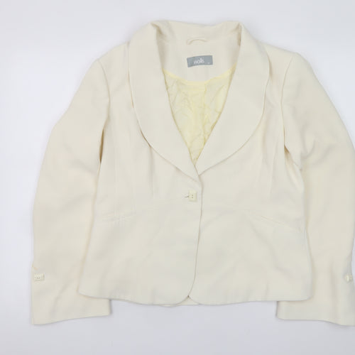 Wallis Women Ivory Blazer Size 16 Lined Polyester Business Jacket