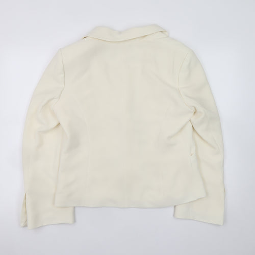Wallis Women Ivory Blazer Size 16 Lined Polyester Business Jacket