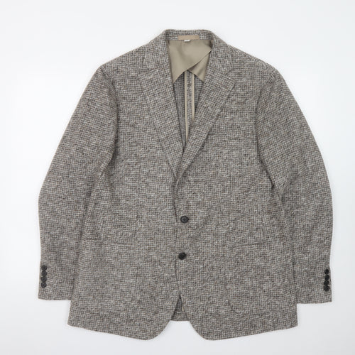 Marks and Spencer Men's Grey Wool Tweed Blazer 44 Regular Classic Fit