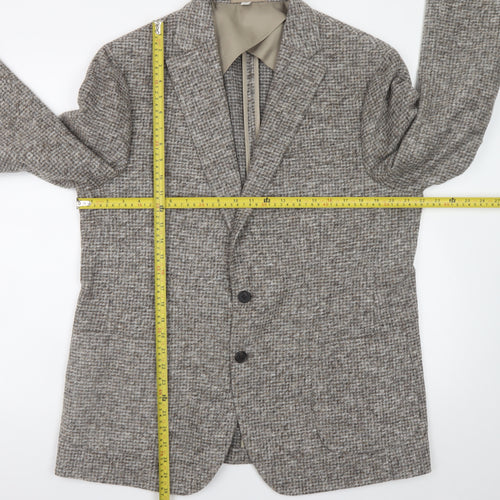 Marks and Spencer Men's Grey Wool Tweed Blazer 44 Regular Classic Fit