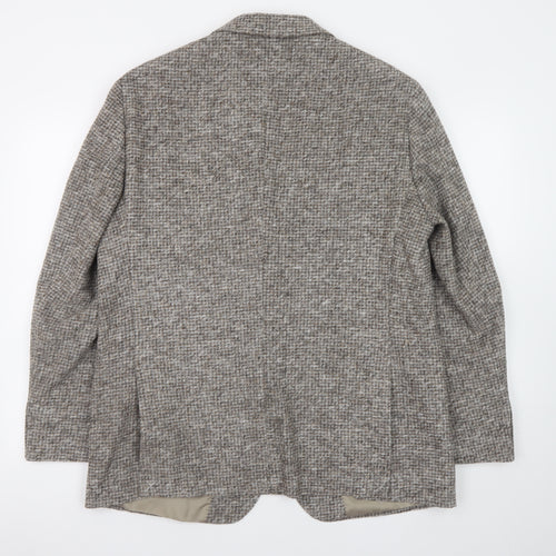 Marks and Spencer Men's Grey Wool Tweed Blazer 44 Regular Classic Fit