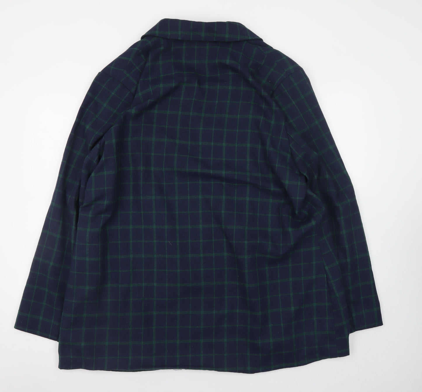 Heartbreak Women Navy Green Check Blazer Jacket Size 22 Cotton Blend